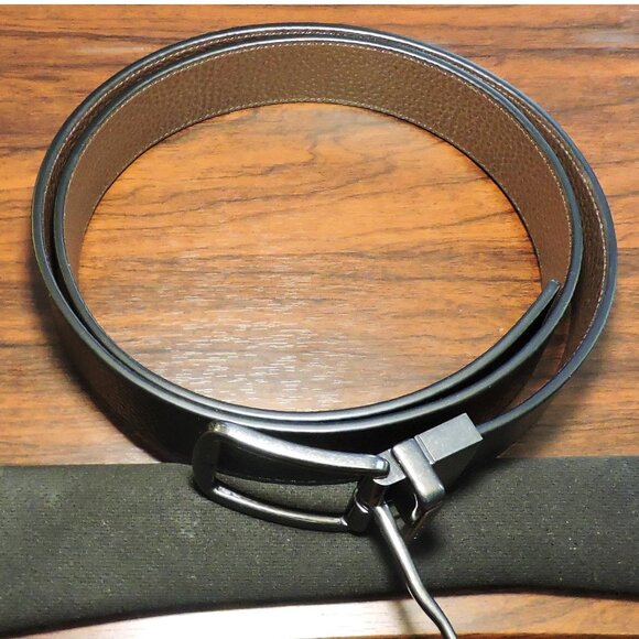 Coach Belt Reversible F55434 Black Dark Brown With 2 Buckles In Original Box - Picture 9 of 15